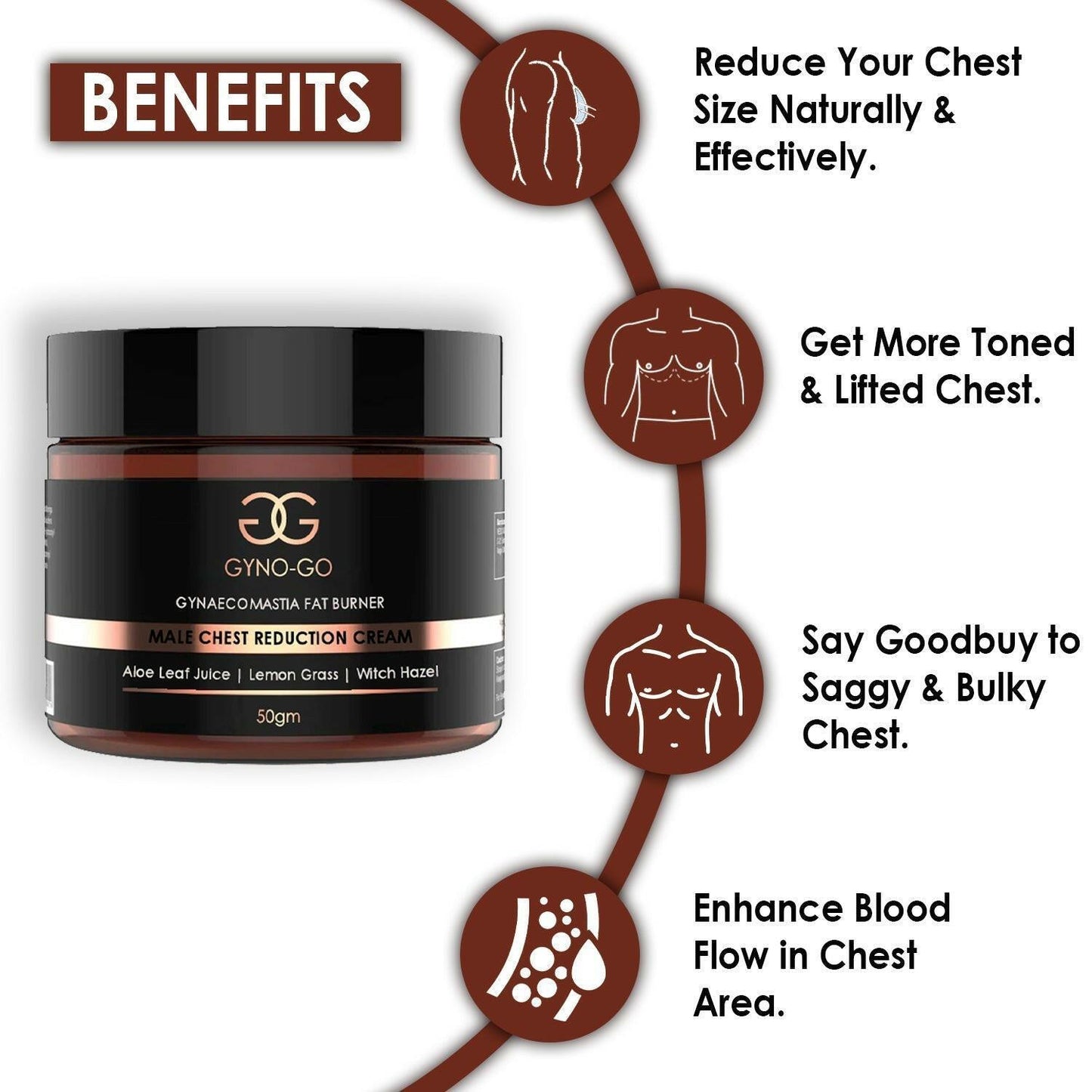 Gyno-Go Male chest Reduction Cream - 50g