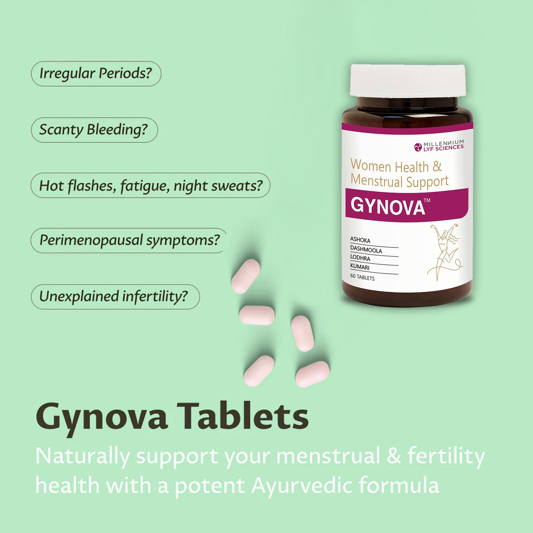 Millennium Herbal Care Gynova Tablet - 60 Tablets