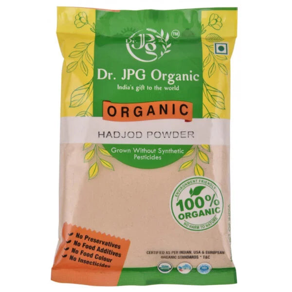 DR. JPG Organic Hadjod Powder (200g) – 100g (Pack of 2) | For Joint & Bone Health / Veldt Grape | 100% Certified Organic