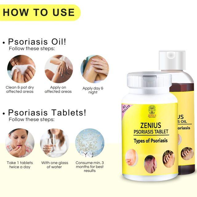 Zenius Psoriasis kit - 60 Tablets, 100ml Oil