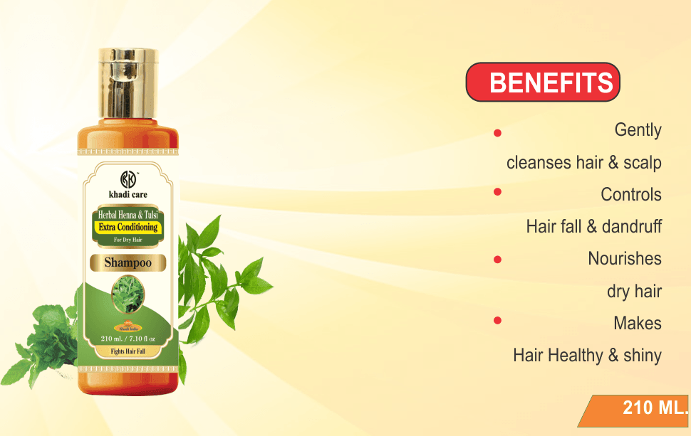 Khadi Care Herbal Henna Tulsi Shampoo - 210ml