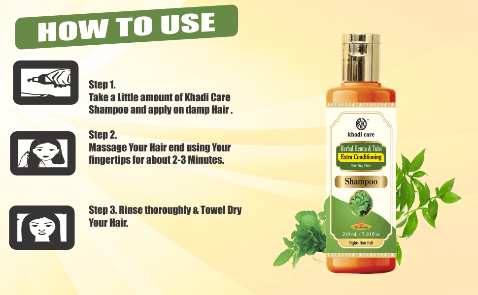 Khadi Care Herbal Henna Tulsi Shampoo - 210ml