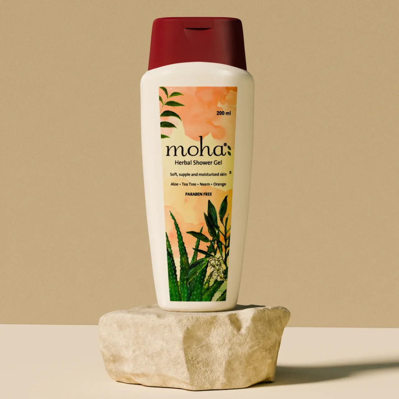 Moha: Herbal Shower Gel (200ml)- Ayurvedic Antibacterial Body Wash for Glowing Skin