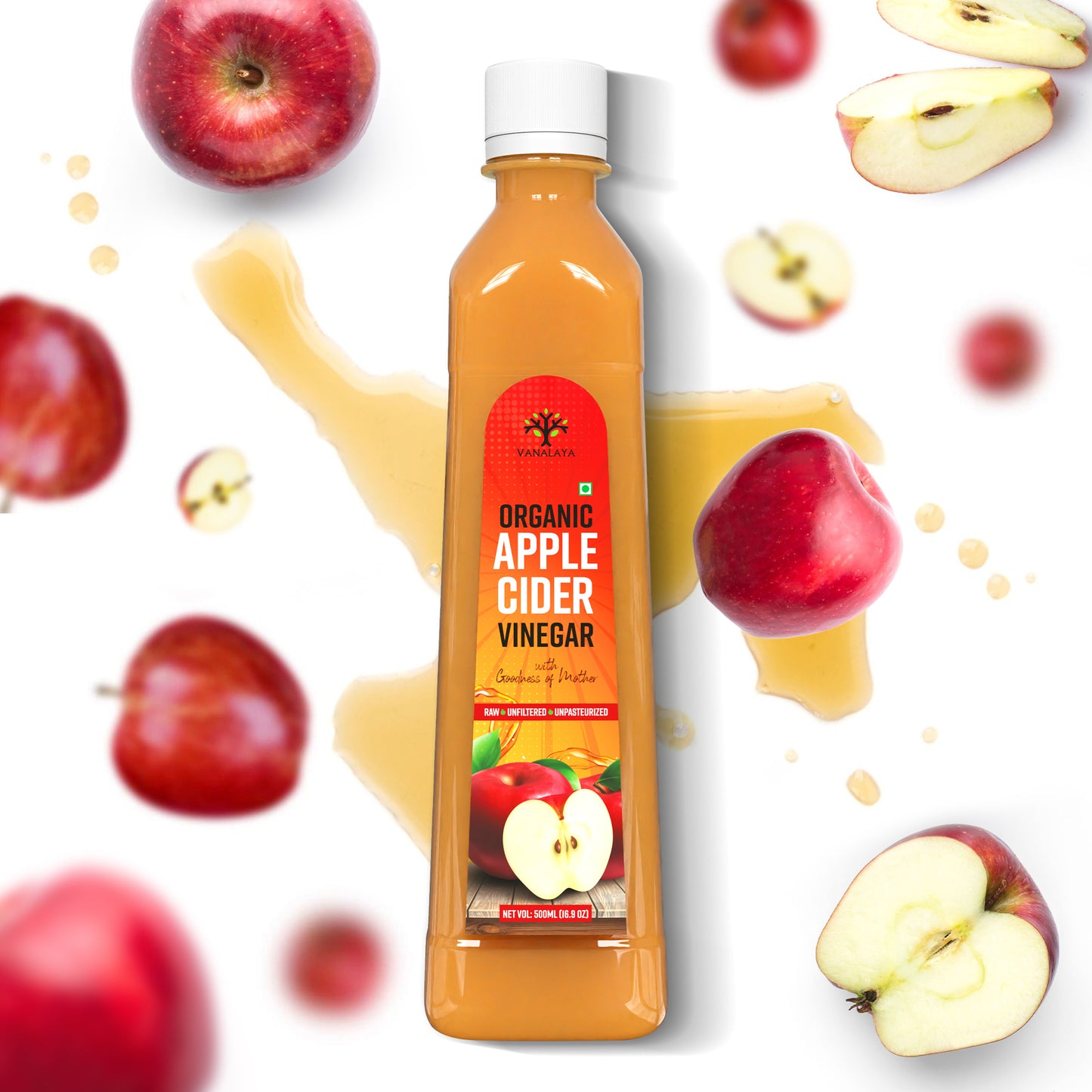 Vanalaya Apple Cider Vinegar Pure, Raw, and Unfiltered - 500ml