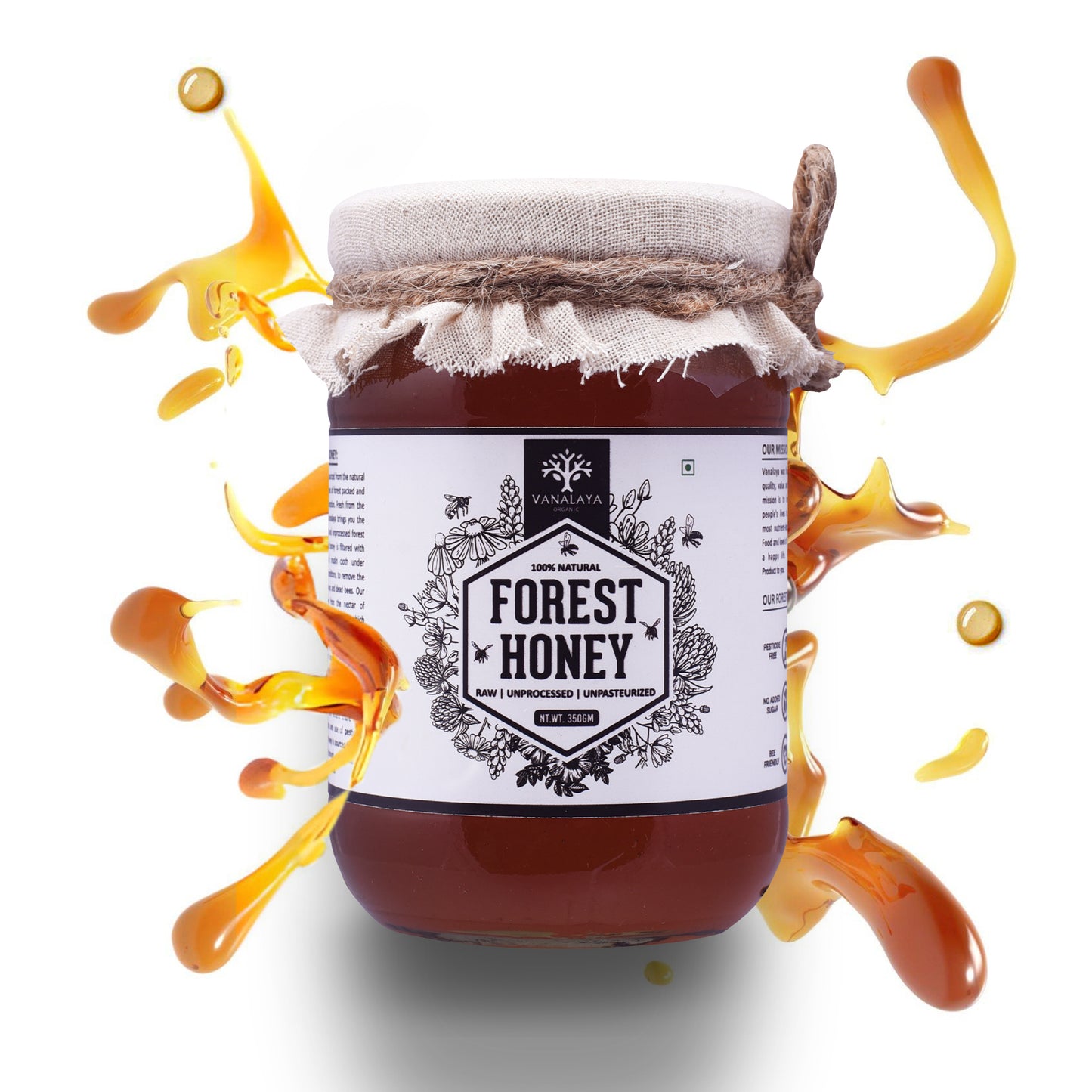 Vanalaya 100% Natural Forest Honey - Raw, Unprocessed, Unpasteurized, Pure Honey