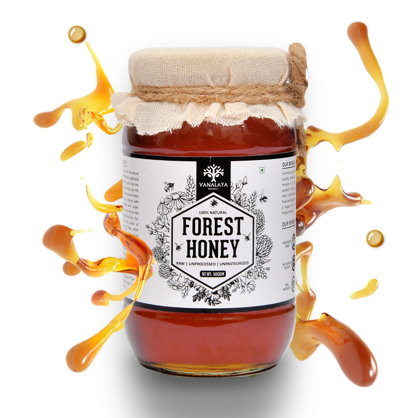 Vanalaya 100% Natural Forest Honey - Raw, Unprocessed, Unpasteurized, Pure Honey