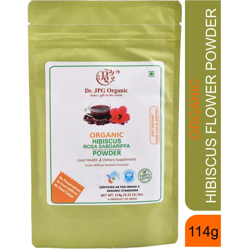 DR. JPG ORGANIC FOODS & HERBALS Hibiscus Powder (228g | 114g Pack of 2)