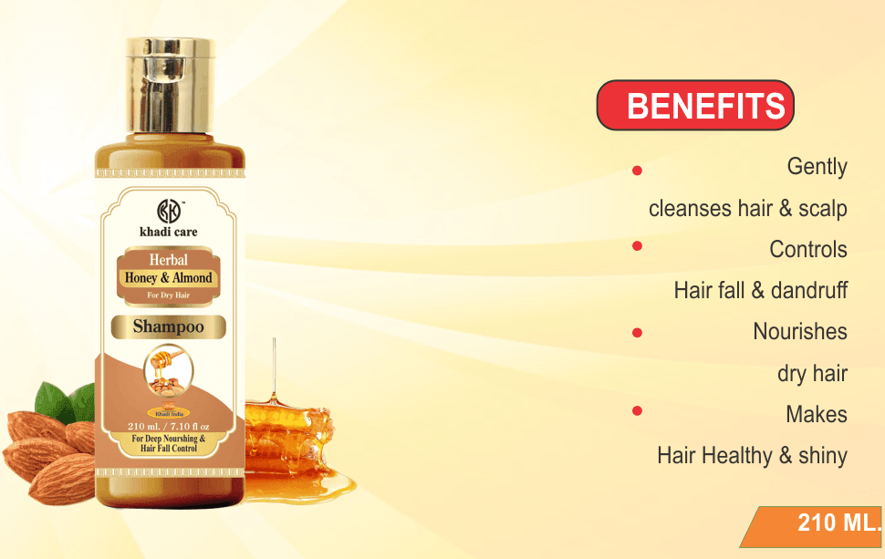 Khadi Care Herbal Honey & Almond Oil Shampoo - 210ml