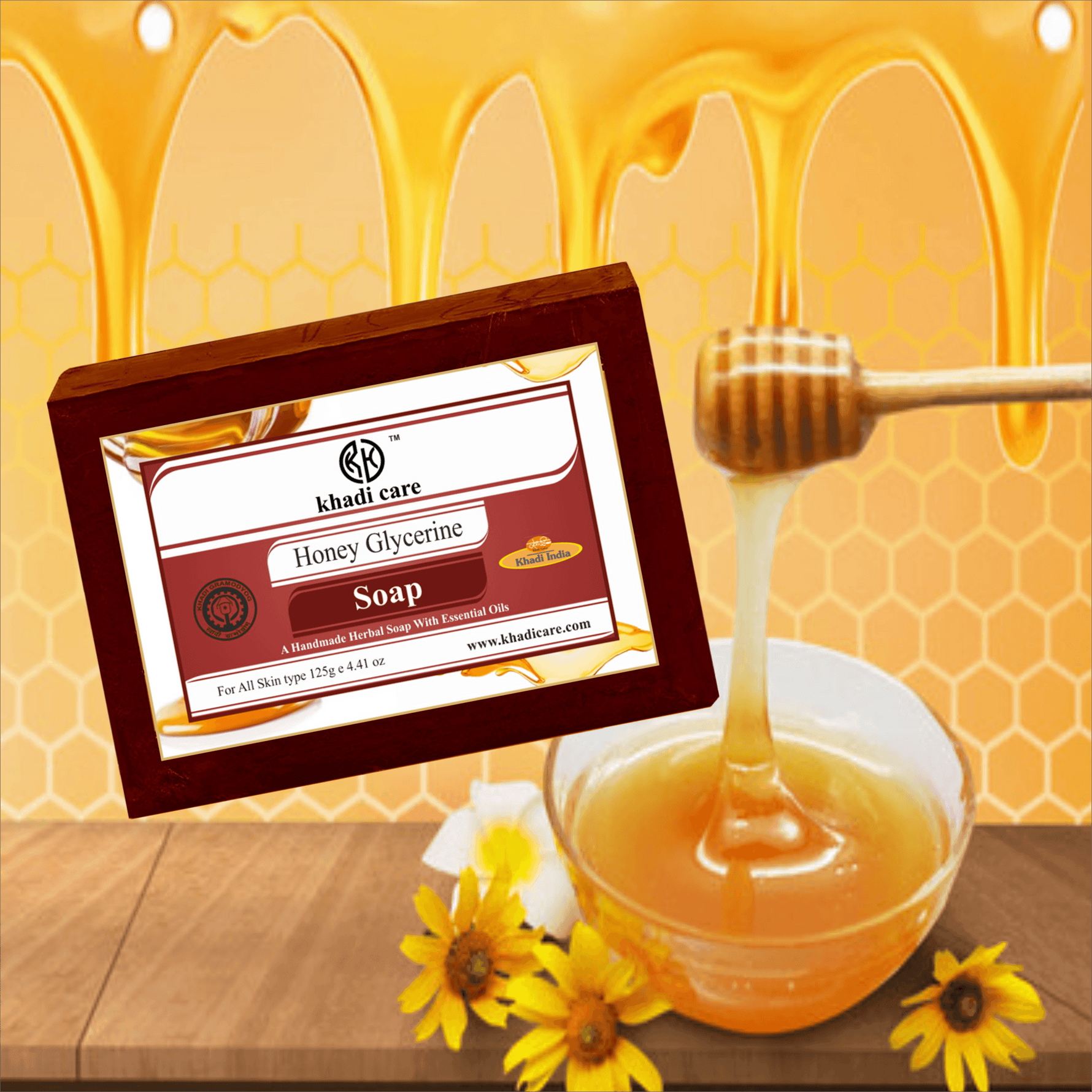 Khadi Care Herbal Honey Glycerin Soap - 125g