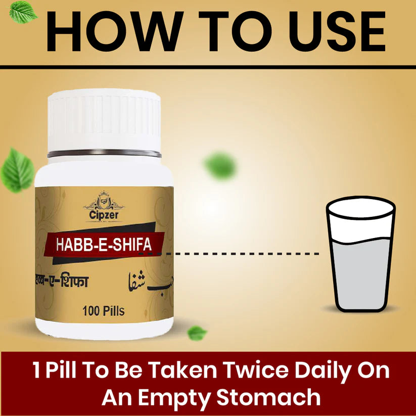 Cipzer Habb-E-Shifa Pill - 100 Pills | Unani Immunity & Vitality Booster for Overall Health & Wellness