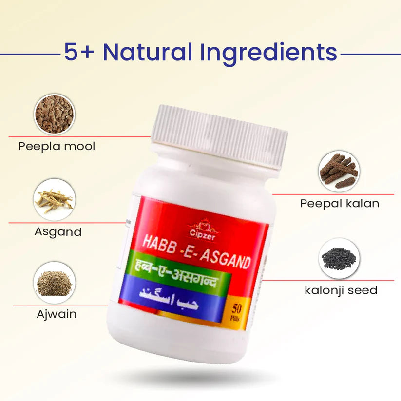 Cipzer Habb-E-Asgand Pill - 50 Pills | Joint Pain Relief, Bone Strength, Arthritis & Muscle Support