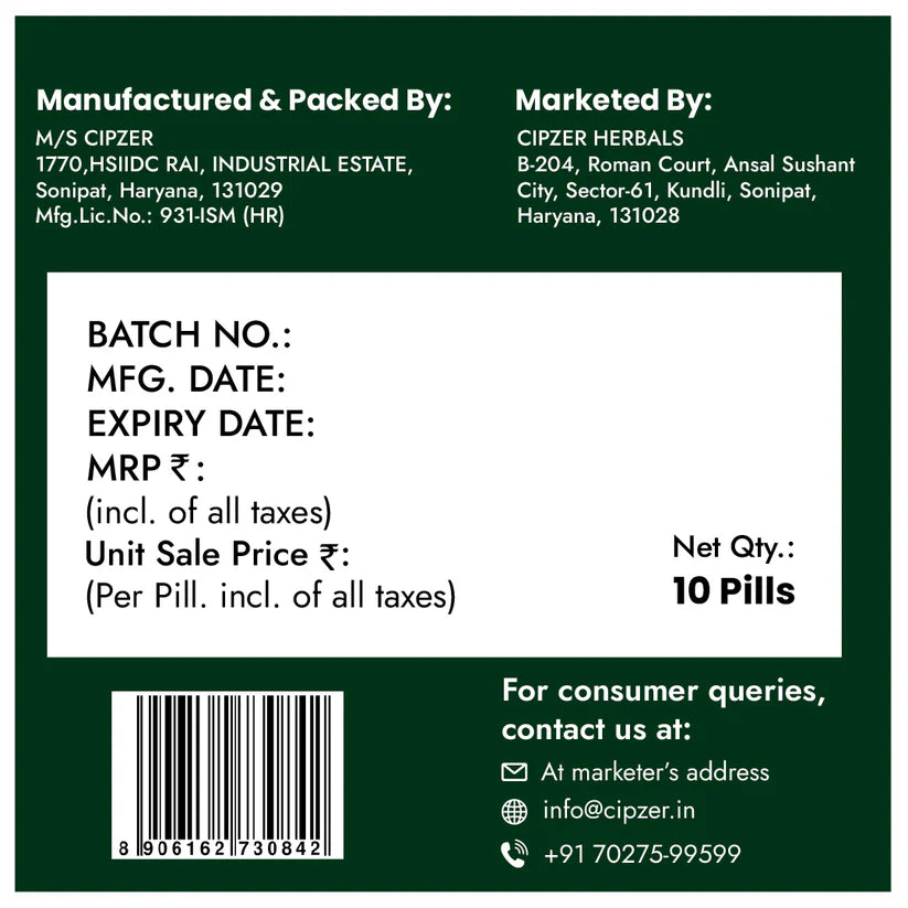 Cipzer Habb-E-Nishat Pill - 10 Pills