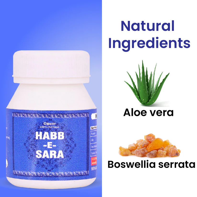 Cipzer Habb-E-Sara Pill - 20 Pills | Unani Nervous System Support & Epilepsy Relief for Calmness & Wellness