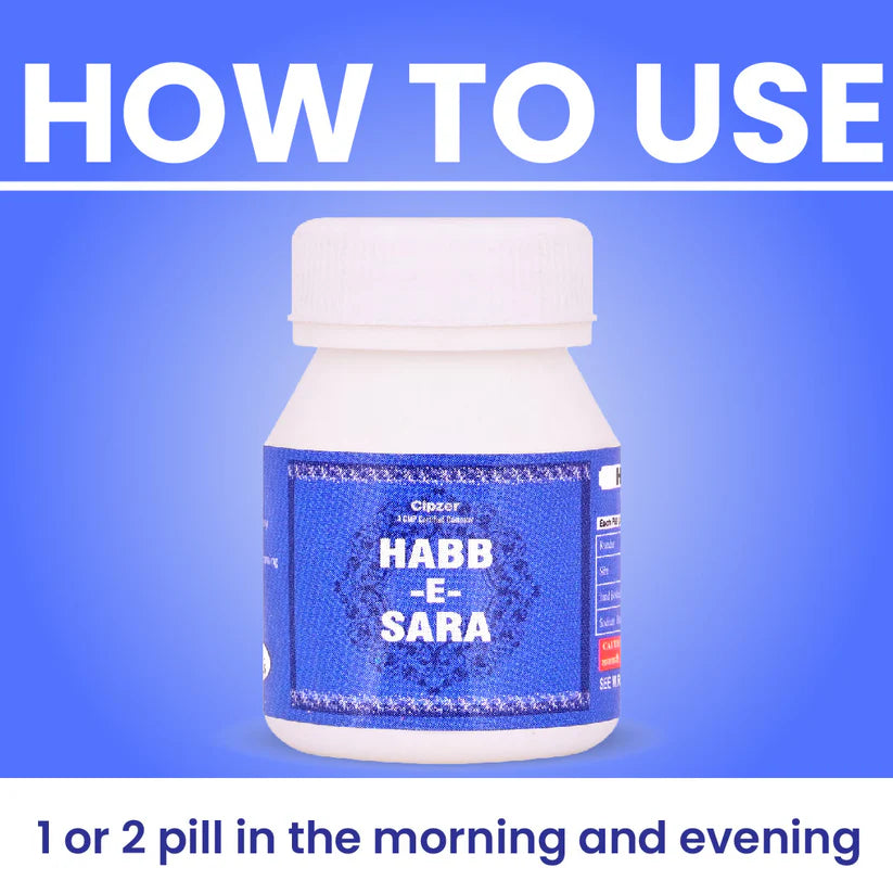 Cipzer Habb-E-Sara Pill - 20 Pills | Unani Nervous System Support & Epilepsy Relief for Calmness & Wellness