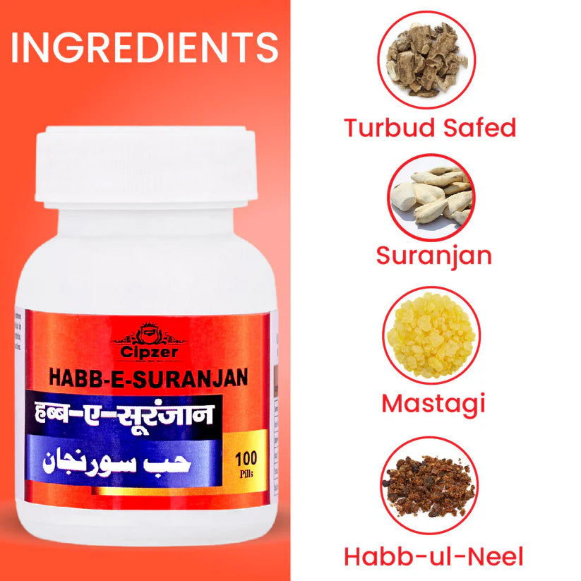Cipzer Habb-E-Suranjan Pill - 100 Pills | Unani Joint & Muscle Health Supplement for Pain Relief & Mobility