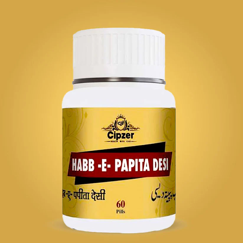 Cipzer Habb-E-Papita Desi Pill - 60 Pills | Unani Digestive & Health Booster for Stomach, Immunity & Wellness