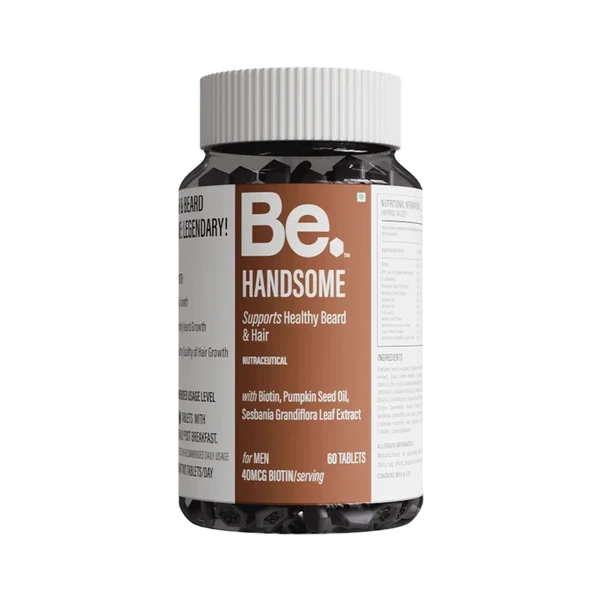 Be. Handsome Supports Healthy Beard & Hair Tablet for Men - 60 Tablets