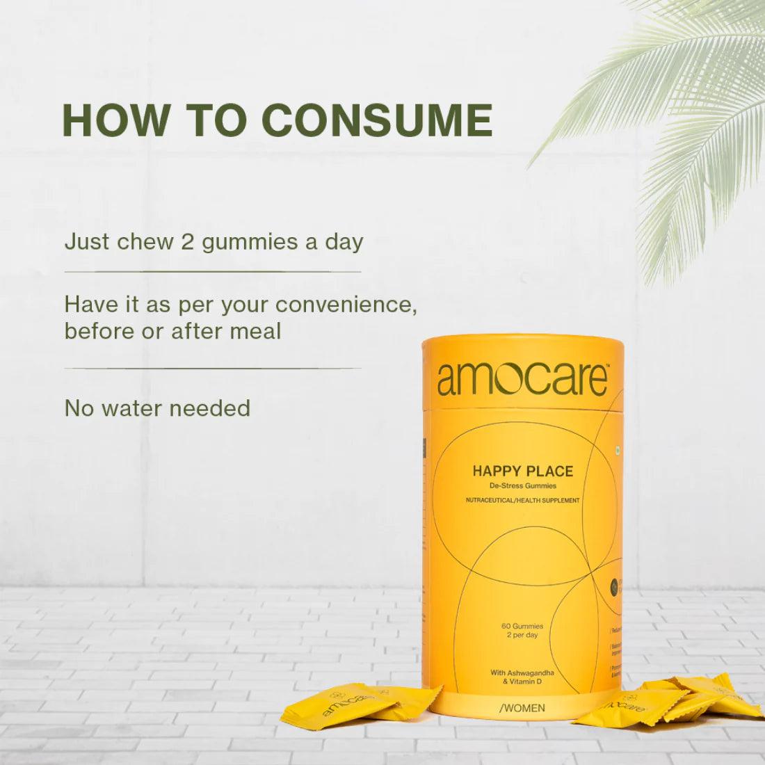 Amocare Happy Place De Stress Gummies for Women - 60 Gummies