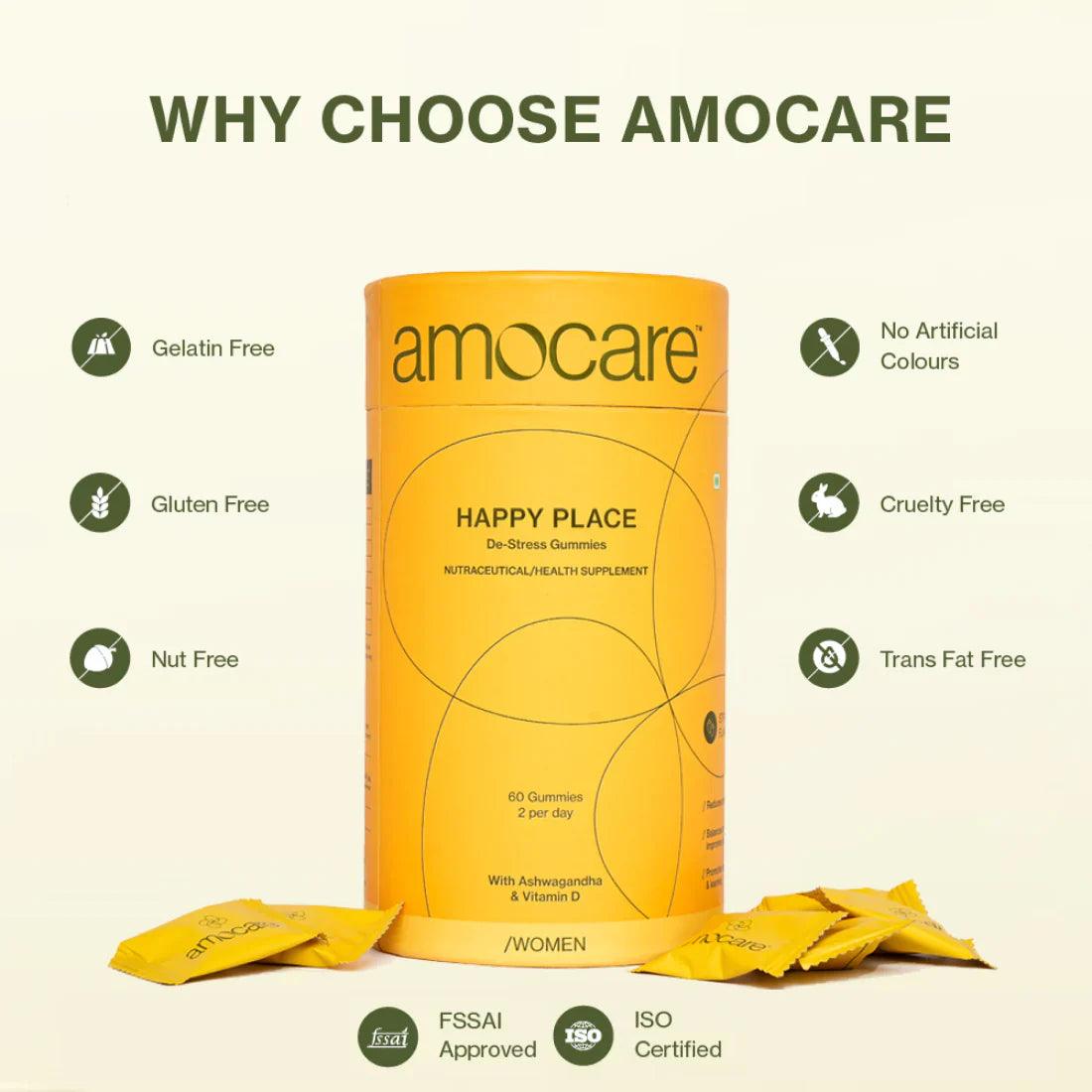 Amocare Happy Place De Stress Gummies for Women - 60 Gummies