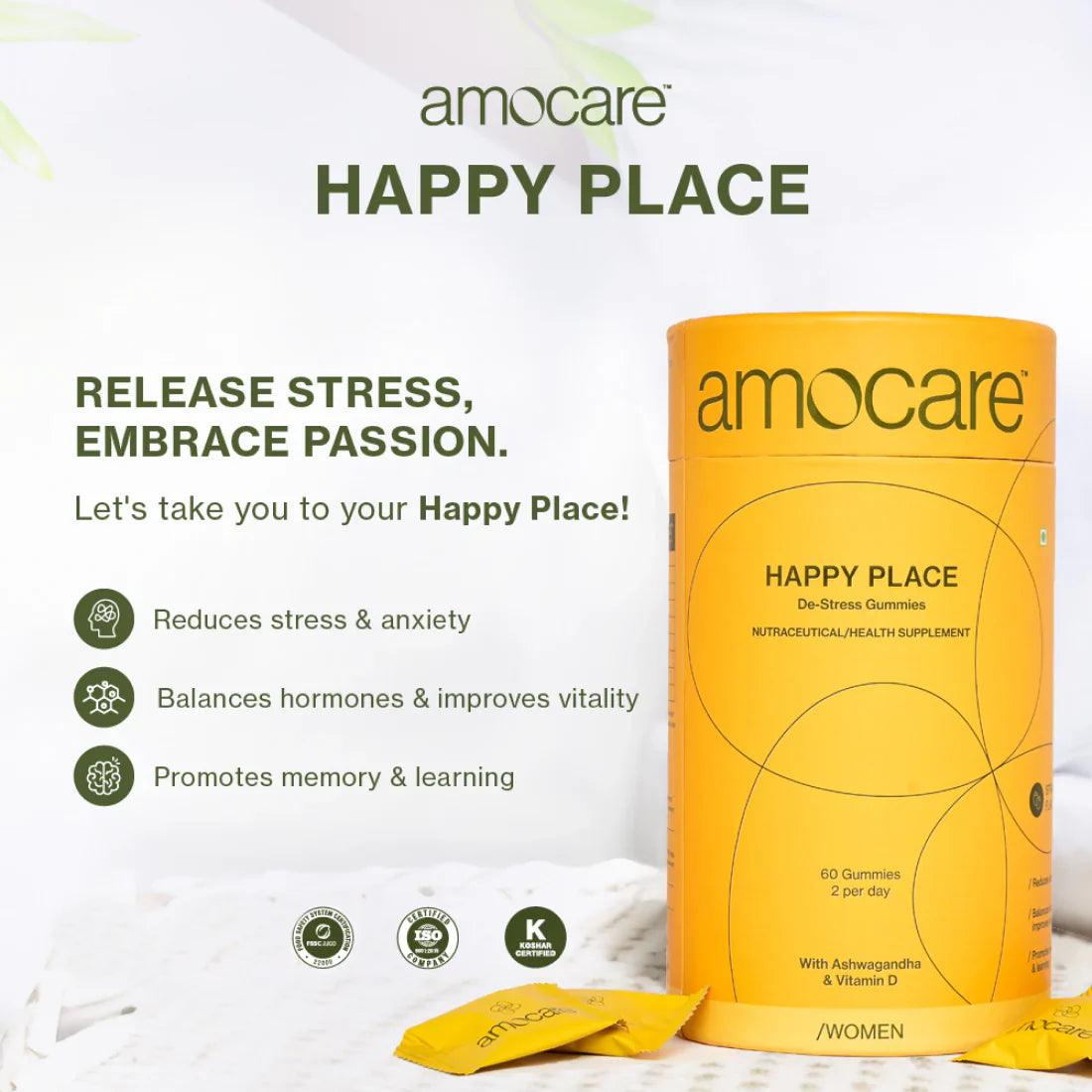 Amocare Happy Place De Stress Gummies for Women - 60 Gummies