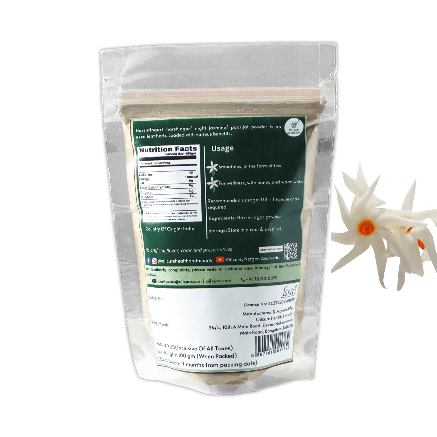 Nxtgen Ayurveda Harshringar (Paarijat) Leaves Powder - 100 gms (Pack of 2)