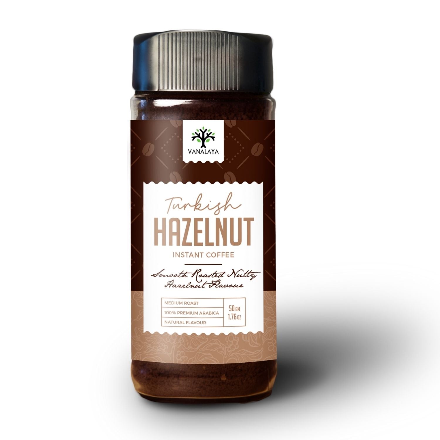 Vanalaya Turkish Hazelnut Flavoured Instant Coffee - Premium Aromatic Powder (50g)
