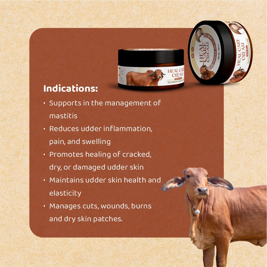 Cerafa Heal Care Udder Cream for Cows & Buffaloes | Herbal Cream for Dry, Cracked Udder Skin | 100 g
