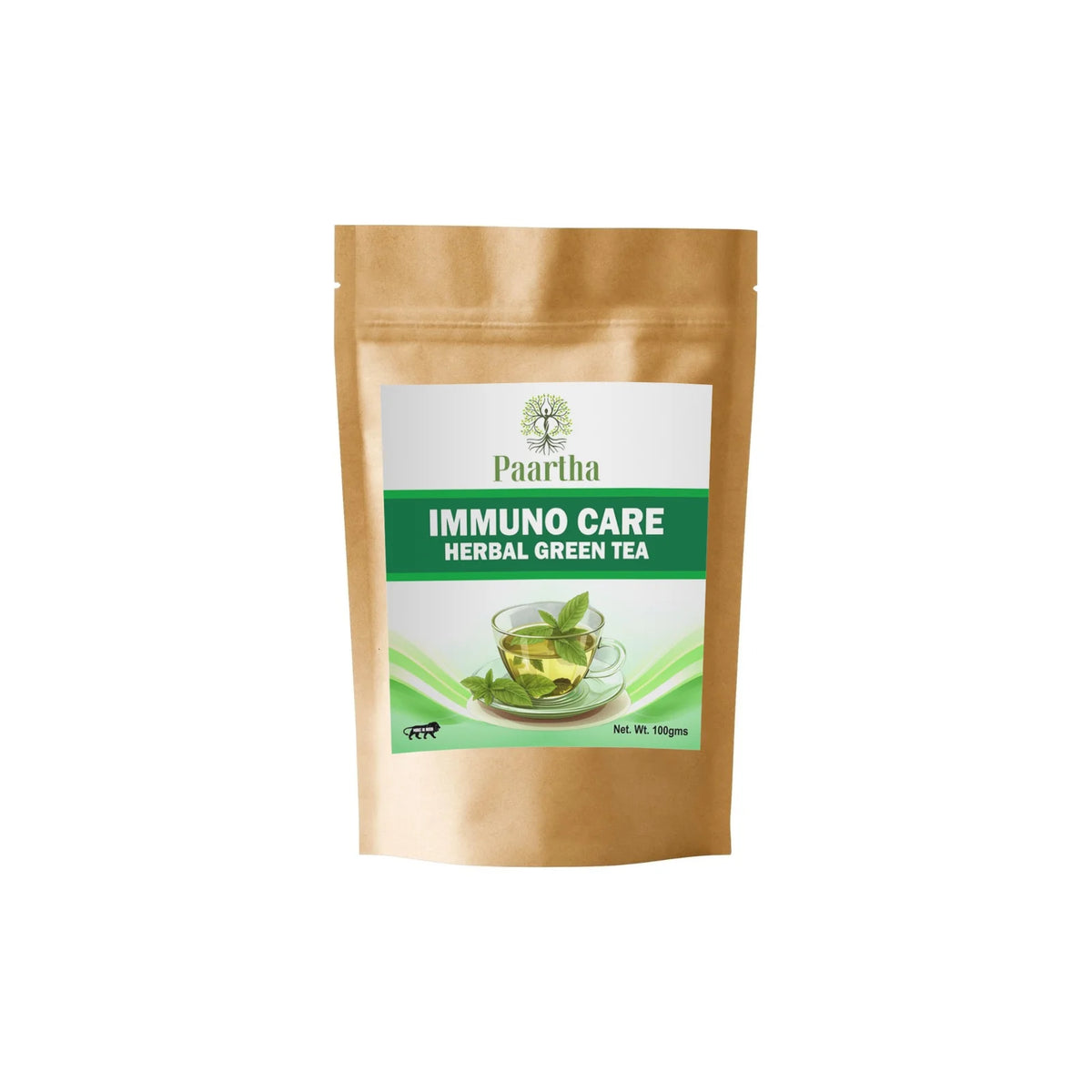 Paartha Immuno Care Herbal Green Tea | Ayurvedic Immunity Booster & Revitalizing Loose Leaf Green Tea (100g)