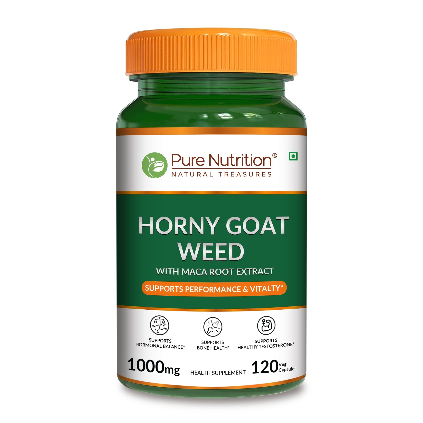 Pure Nutrition Horny Goat Weed – 120 Vegetarian Capsules | Herbal Vitality Support