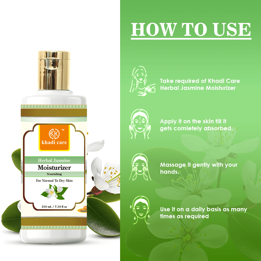 Khadi Care Herbal Jasmine Moisturizer for Soft & Hydrated Skin - 210ml
