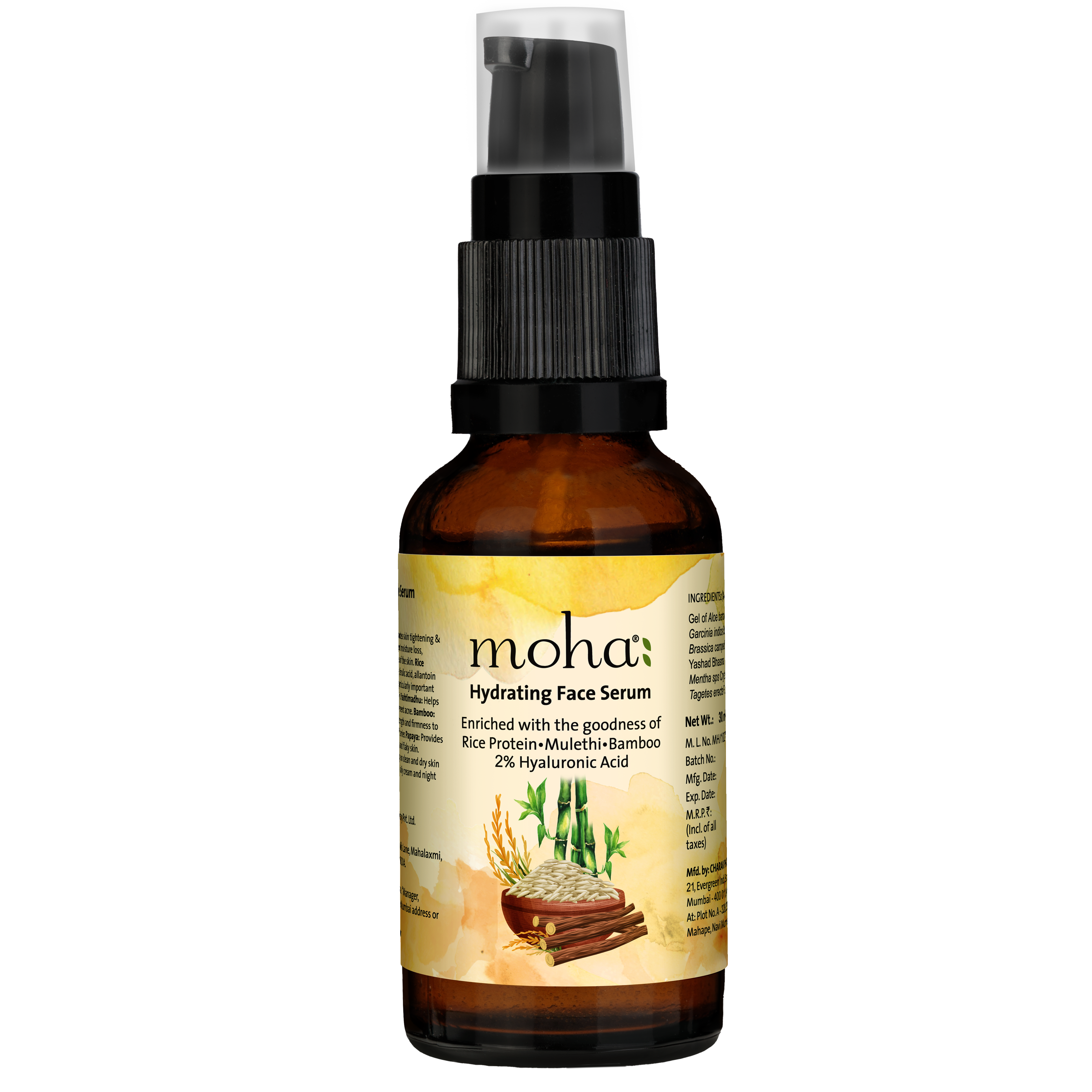 Moha Hydrating Face Serum 30ml - Deep Moisture Boosting Glow Serum for Dry Skin