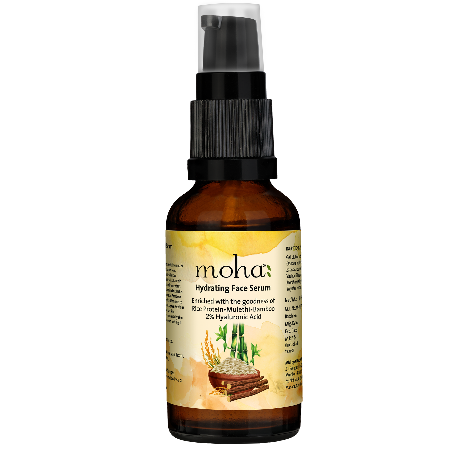 Moha Hydrating Face Serum 30ml - Deep Moisture Boosting Glow Serum for Dry Skin