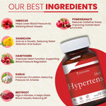 ZEROHARM Holo Hypertens With Hibiscus, Dandelion, Garlic - Regulates Blood Pressure, Promotes Heart Function for Men & Women - 60 Capsules