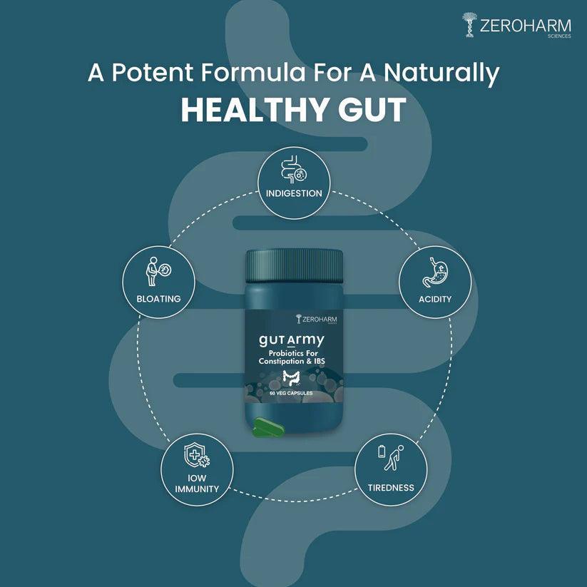 Zeroharm Gut Army Constipation IBS Capsules - 60 Capsules