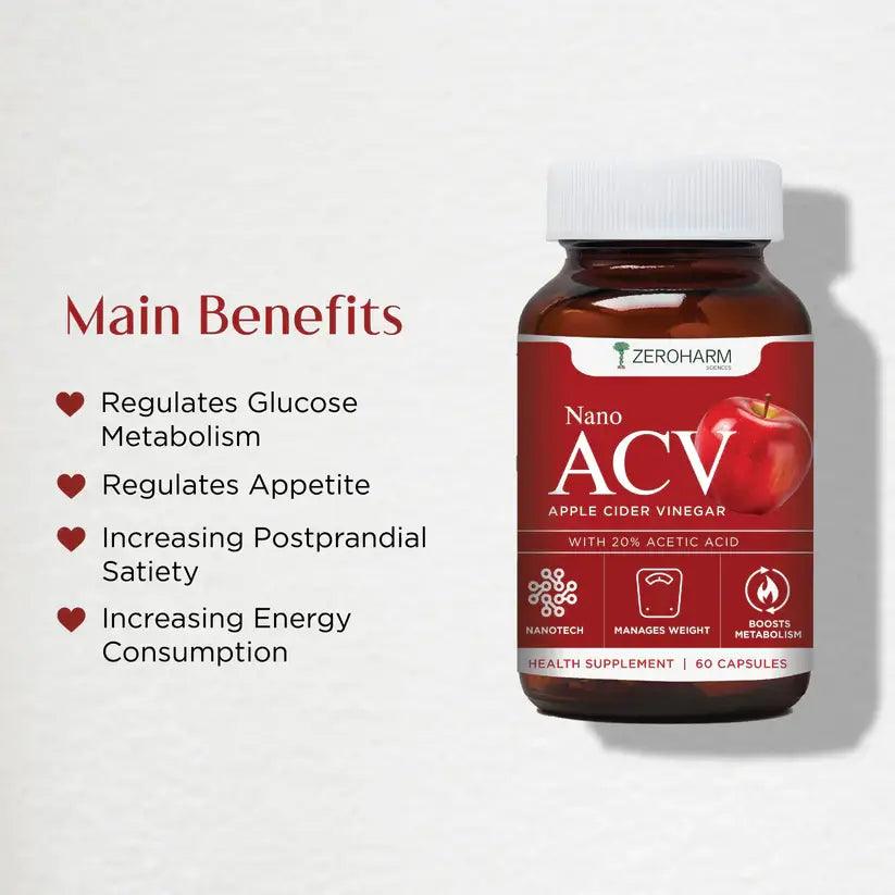 ZeroHarm Nano Apple Cider Vinegar Capsules - 60 Capsules