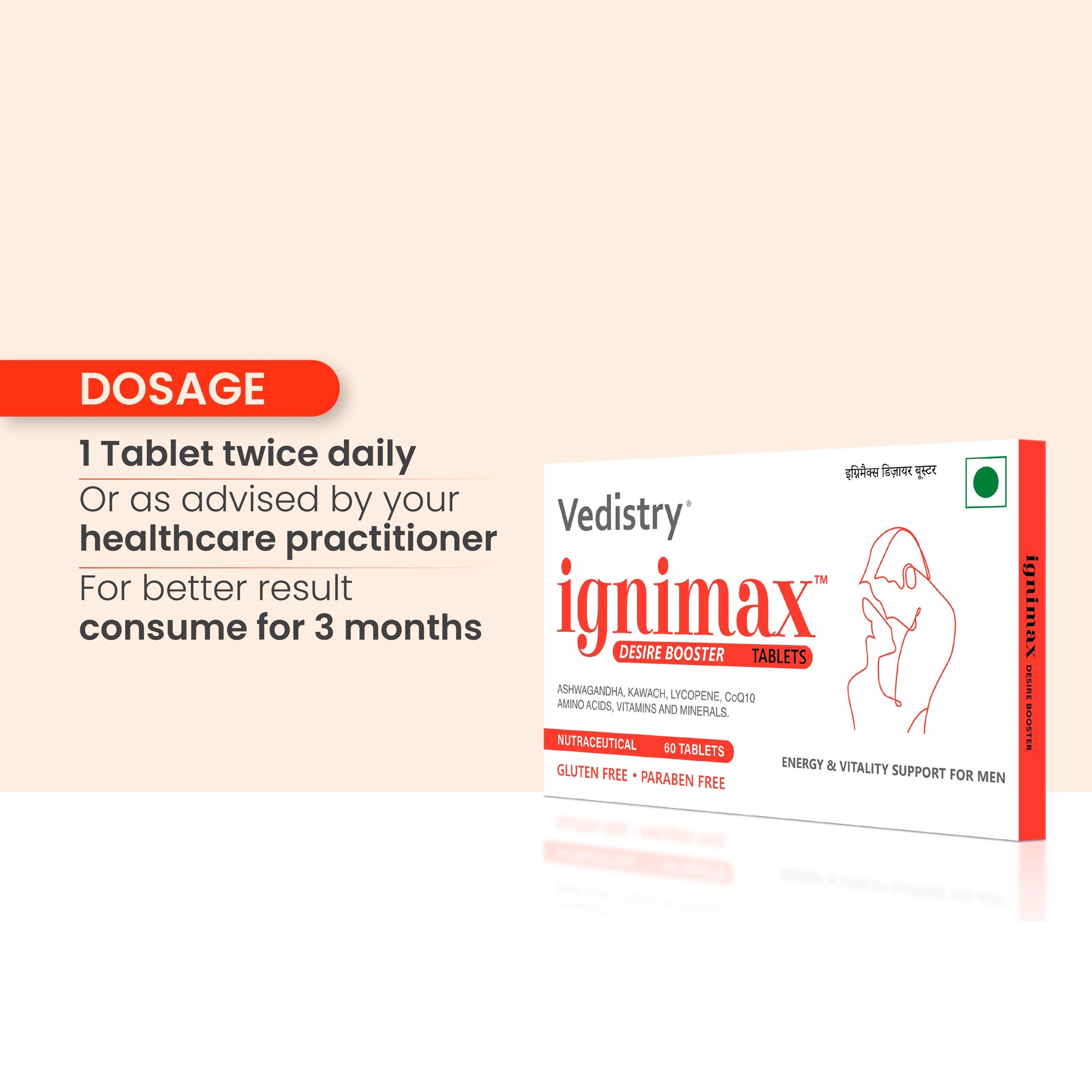 Vedistry Ignimax Desire Booster 60s - Ayurvedic Stamina & Performance Supplement