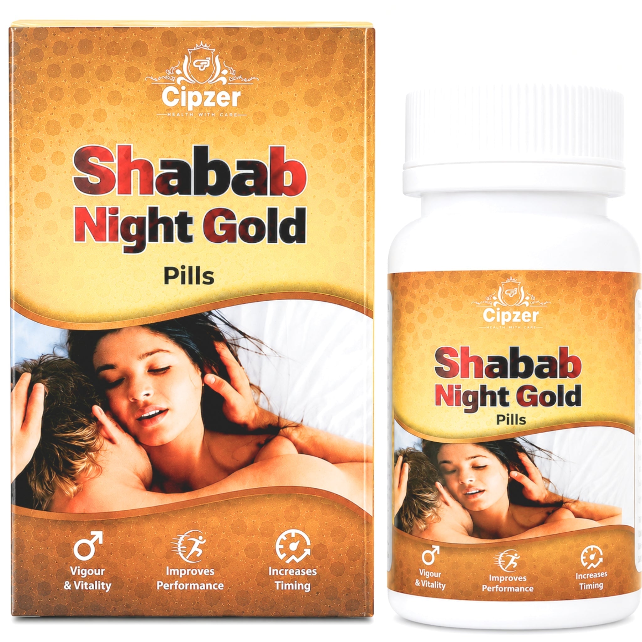 Cipzer Shabab Night Gold 10 Pills | Herbal Sex Wellness Formula for Men | Supports Sex Drive, Timing, Stamina, Power, Extra Performance | Ayurvedic Vitality Booster for Strength, Energy, Intimacy & Long Lasting Confidence for Men