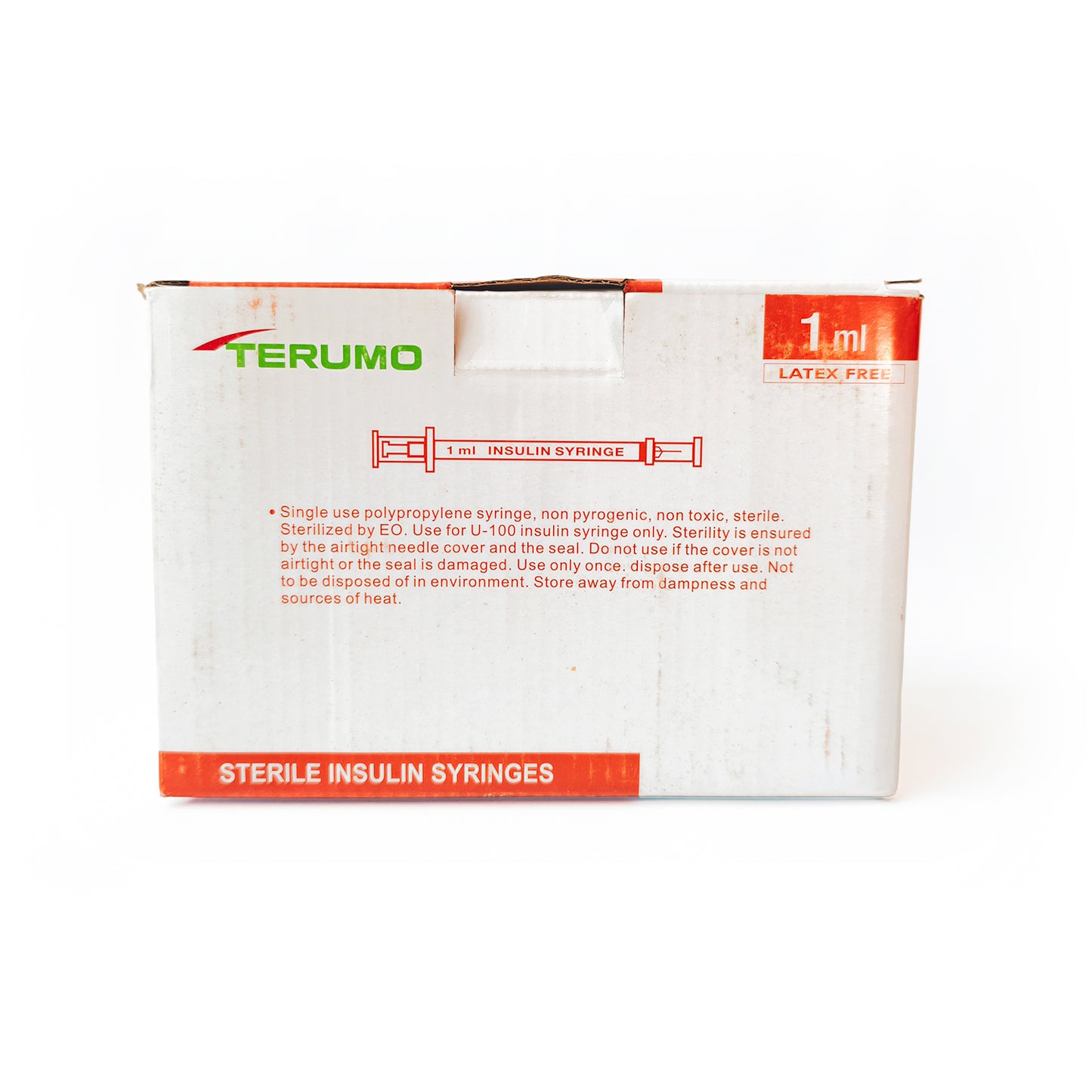Terumo Insulin Syringe 1ml U-100 31G x 1/4" Needle - 100 pcs Box