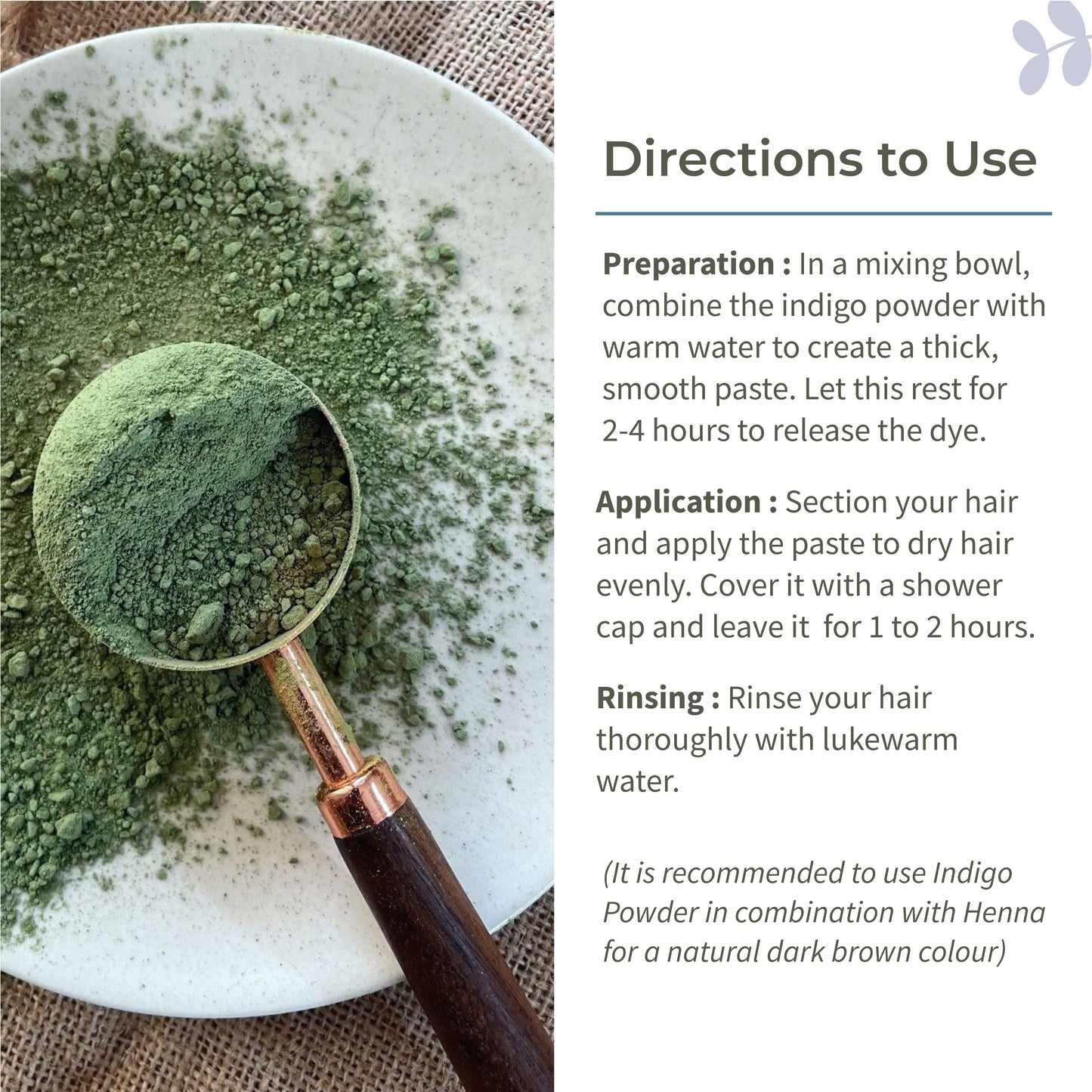 Ecotyl Indigo Powder | Neel Avuri | Natural Hair Dye | Hair Conditioning | 100g