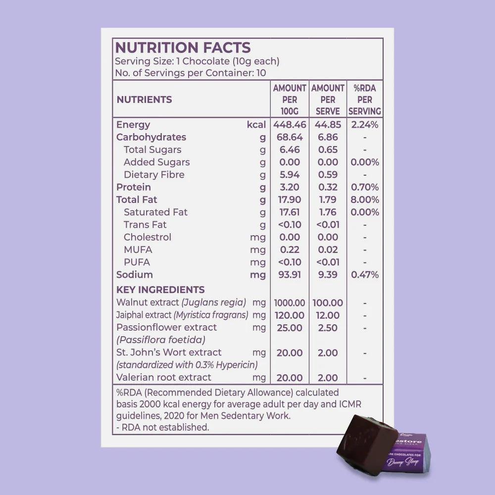 Caim by arelang Restore your Sleep THINS Sugar Free Dark Chocolates