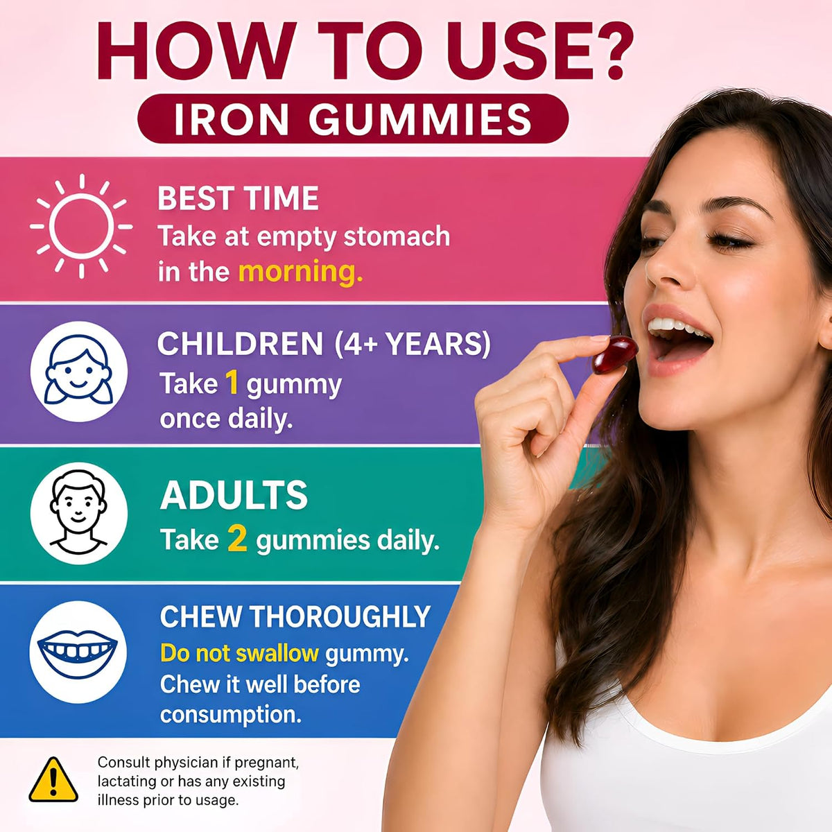 Suplee Chelated Iron Bisglycinate Gummies with Vitamin C Supplement