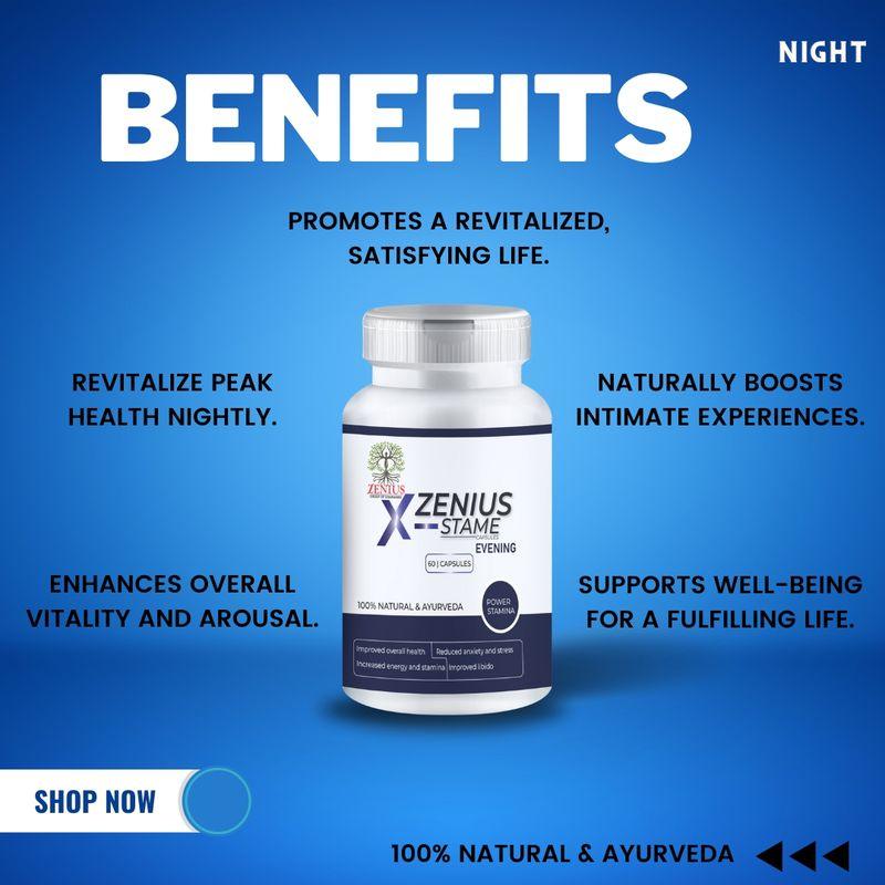 Zenius X-Stame Capsules Night - Sexual Capsules for Sexual Health - 30 Capsules