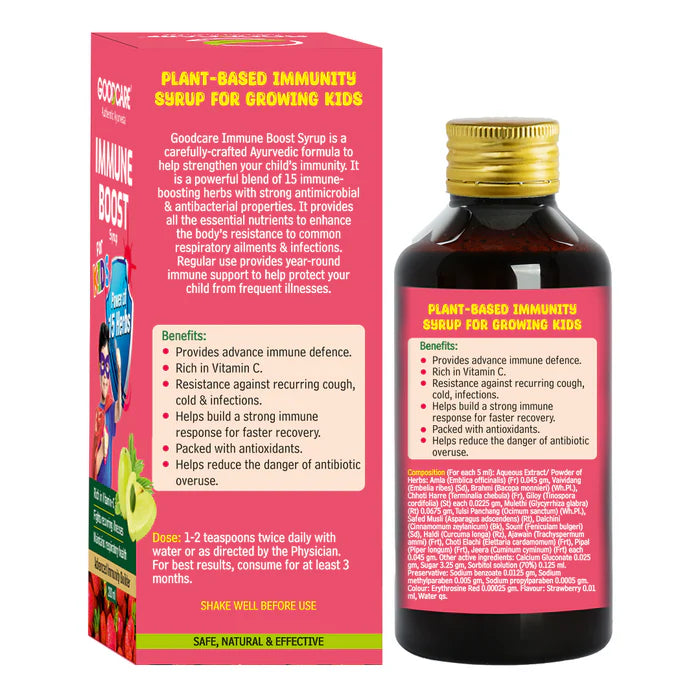 Goodcare Immune Boost Syrup For Kids - 200 ml | Ayurvedic Immunity & Growth