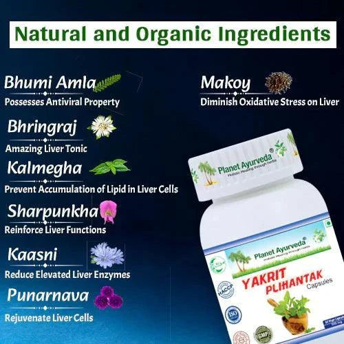 Planet Ayurveda Yakrit Plihantak Capsules - 60 Caps | Liver & Spleen Support