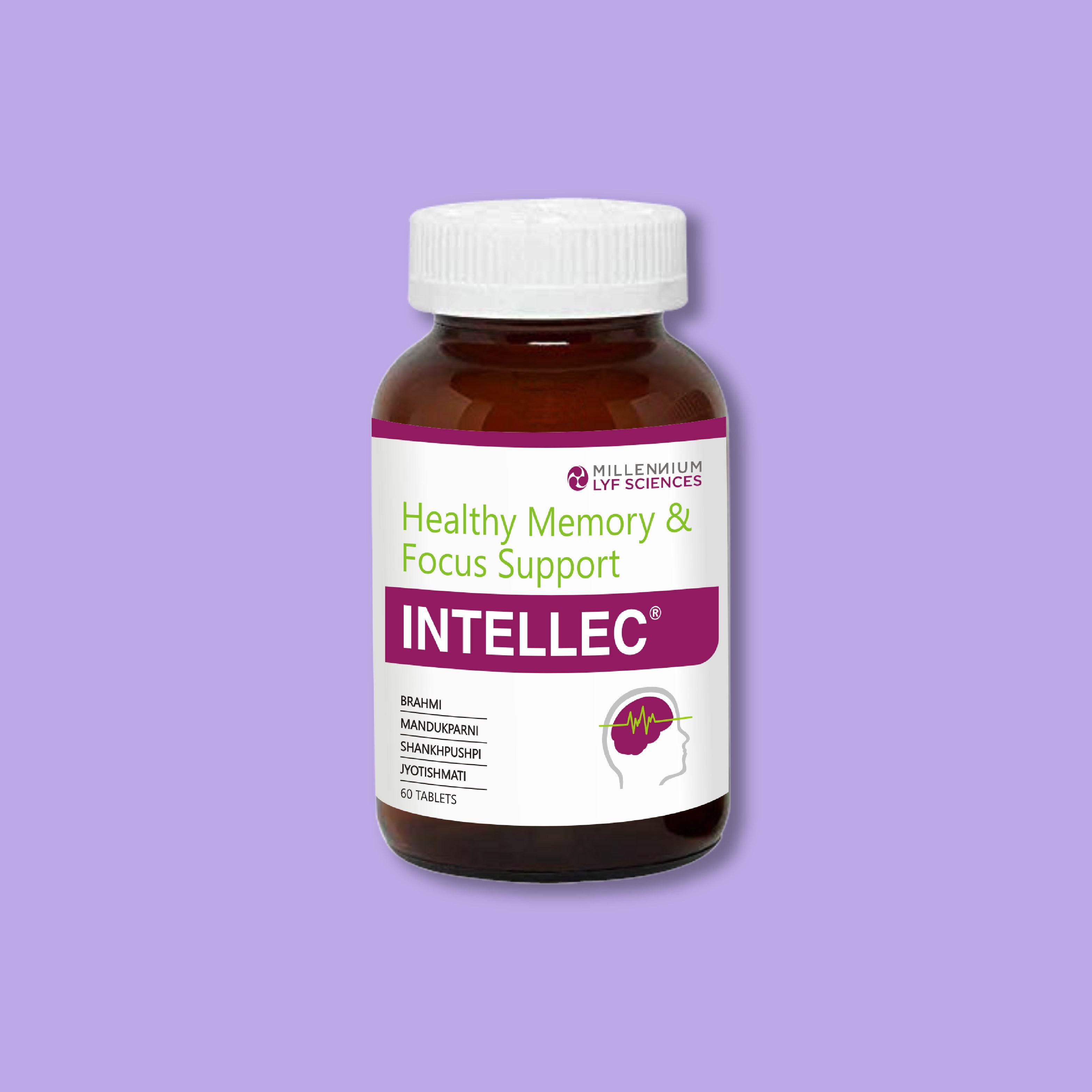 Millennium Herbal Care Intellec Tablet (60 Each) | For Memory & Focus Support (Bottle Pack)