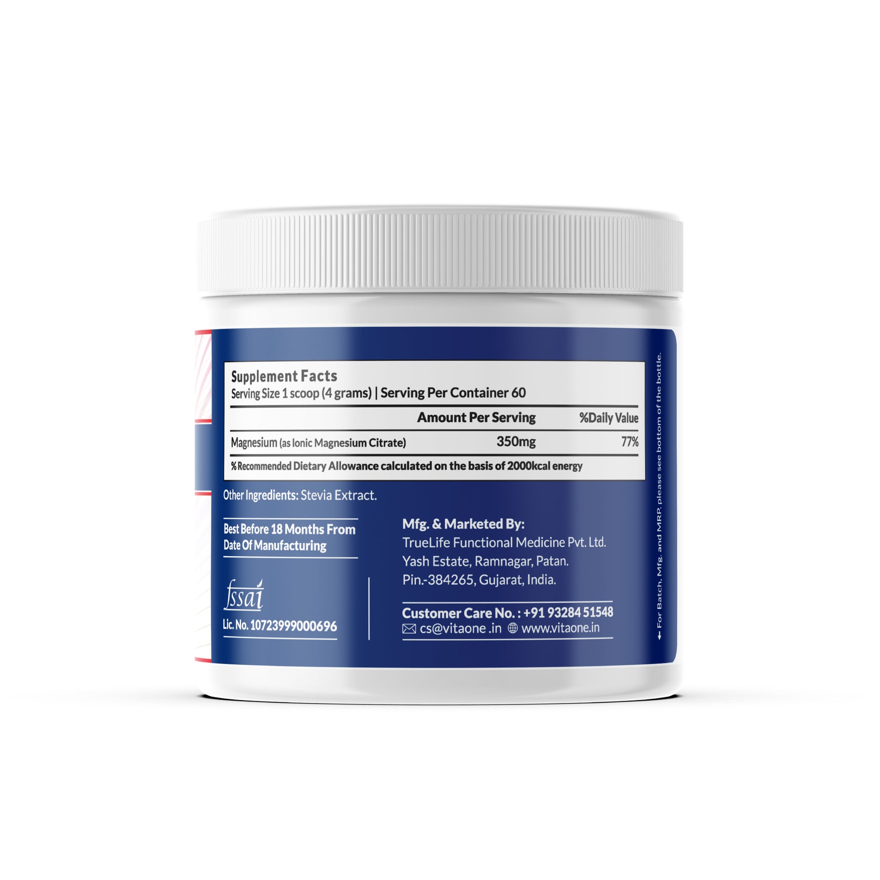 Vitaone Ionic Magnesium Powder (240g) | High Bioavailability Formula for Muscle Recovery, Nerve Health & Restful Sleep