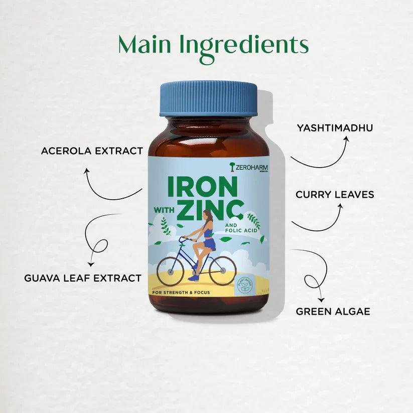 Zeroharm Sciences Iron with Zinc and Folic Acid Tablet