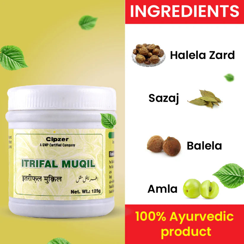 Cipzer Itrifal Muqil Powder - 125gm | Herbal Remedy for Constipation, Piles, Digestion & Gut Detox Support