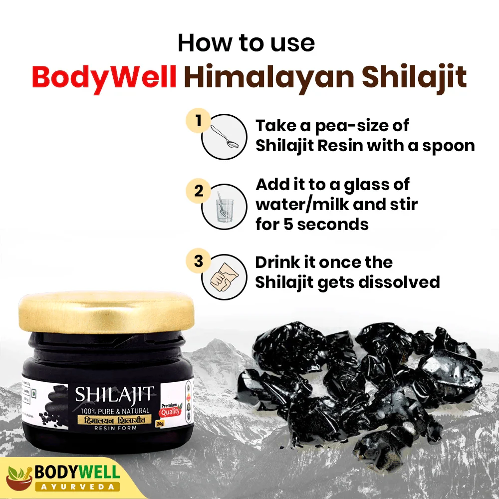 BodyWell Himalayan Shilajit Resin 100% Pure & Natural - 20gm