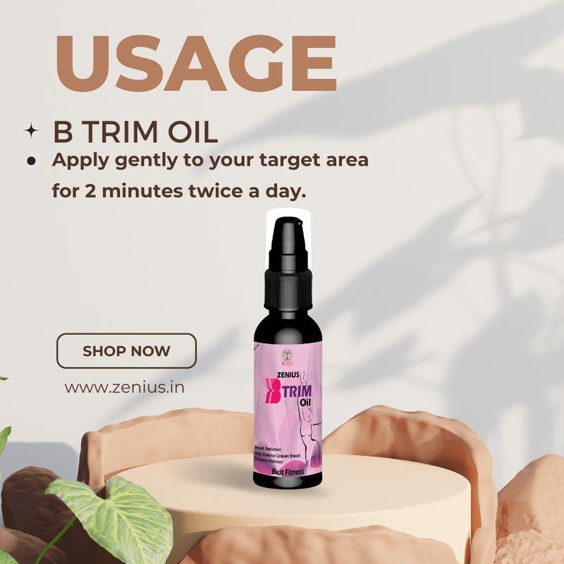 Zenius B Trim Oil - Breast Reduction Oil for and Tightening, Figure Enhancement - 50ml Oil